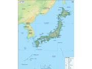 Japan Political Wall Map