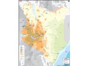 Kenya Physical Wall Map
