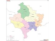Kosovo Political Wall Map