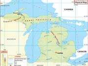 Michigan Physical Wall Map