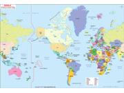 Pacific Centered World Wall Map
