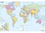 Extra Large World  Political with Cities Wall Map