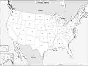 USA State Outline Wall Map from MarketMaps