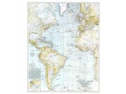 Atlantic Ocean 1941 Wall Map