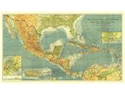 Countries of the Caribbean 1947 Wall Map