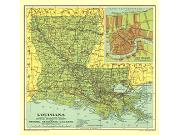 Louisiana 1930 Wall Map