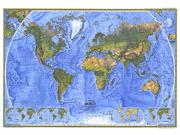 The Physical World 1975 Wall Map from National Geographic