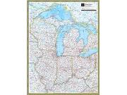 US Great Lakes Wall Map from National Geographic