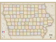 Iowa Antique Wall Map