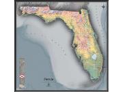 Florida Physical Wall Map