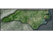North Carolina Satellite Wall Map