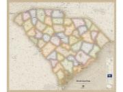South Carolina Antique Wall Map