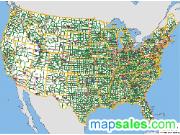 US County/2002 Population Wall Map