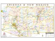 Arizona and New Mexico Political Wall Map