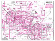 Phoenix Metropolitan Arterial Streets Zip Code Wall Map