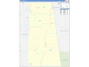 Adair County, OK Wall Map Zip Code Basic Style 2022