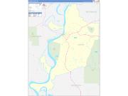 Adams County, MS Wall Map Zip Code Basic Style 2022