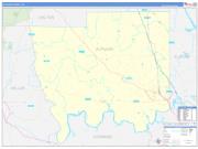Autauga County, AL Wall Map Zip Code Basic Style 2023