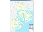 Beaufort County, SC Wall Map Zip Code Basic Style 2022