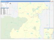 Benton County, OR Wall Map Zip Code Basic Style 2022