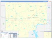 Bureau County, IL Wall Map Zip Code Basic Style 2022