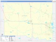 Canadian County, OK Wall Map Zip Code Basic Style 2022