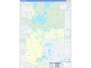 Cass County, MN Wall Map Zip Code Basic Style 2022