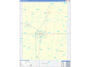 Champaign County, IL Wall Map Zip Code Basic Style 2022
