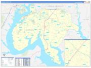 Charles County, MD Wall Map Zip Code Basic Style 2022