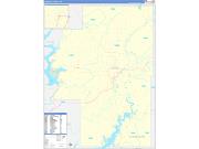 Cherokee County, OK Wall Map Zip Code Basic Style 2022