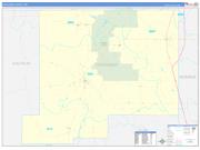 Chickasaw County, MS Wall Map Zip Code Basic Style 2022