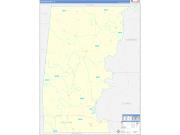 Choctaw County, AL Wall Map Zip Code Basic Style 2022