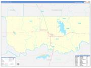 Choctaw County, OK Wall Map Zip Code Basic Style 2023