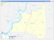 Claiborne County, MS Wall Map Zip Code Basic Style 2022