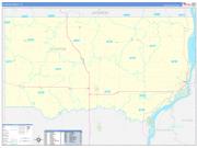 Clinton County, IA Wall Map Zip Code Basic Style 2022