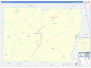 Colquitt County, GA Wall Map Zip Code Basic Style 2022