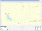 Custer County, OK Wall Map Zip Code Basic Style 2022