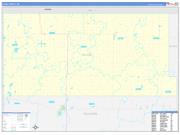 Divide County, ND Wall Map Zip Code Basic Style 2022