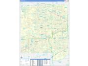 DuPage County, IL Wall Map Zip Code Basic Style 2023