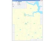 Dunn County, ND Wall Map Zip Code Basic Style 2022