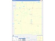 Edgar County, IL Wall Map Zip Code Basic Style 2022