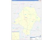 Emanuel County, GA Wall Map Zip Code Basic Style 2022
