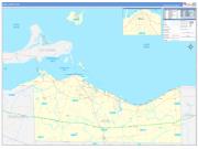 Erie County, OH Wall Map Zip Code Basic Style 2022