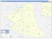 Florence County, SC Wall Map Zip Code Basic Style 2022