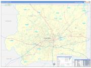 Forsyth County, NC Wall Map Zip Code Basic Style 2022