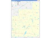Geauga County, OH Wall Map Zip Code Basic Style 2022