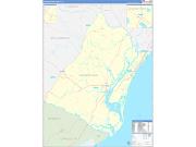 Georgetown County, SC Wall Map Zip Code Basic Style 2023