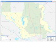 GrantParish (County), LA Wall Map Zip Code Basic Style 2023
