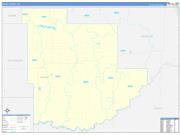 Grant County, ND Wall Map Zip Code Basic Style 2022