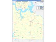 Grayson County, TX Wall Map Zip Code Basic Style 2022